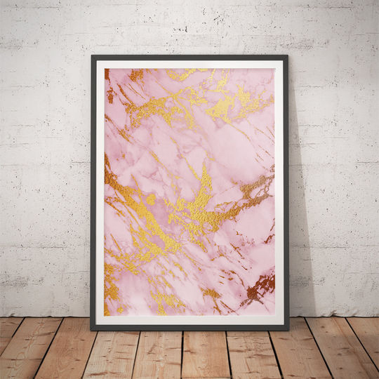 Marble Print No.3 - Rose Gold/Modern Bathroom Wall Decor Gallery Powder Room Contemporary Art Kintsugi