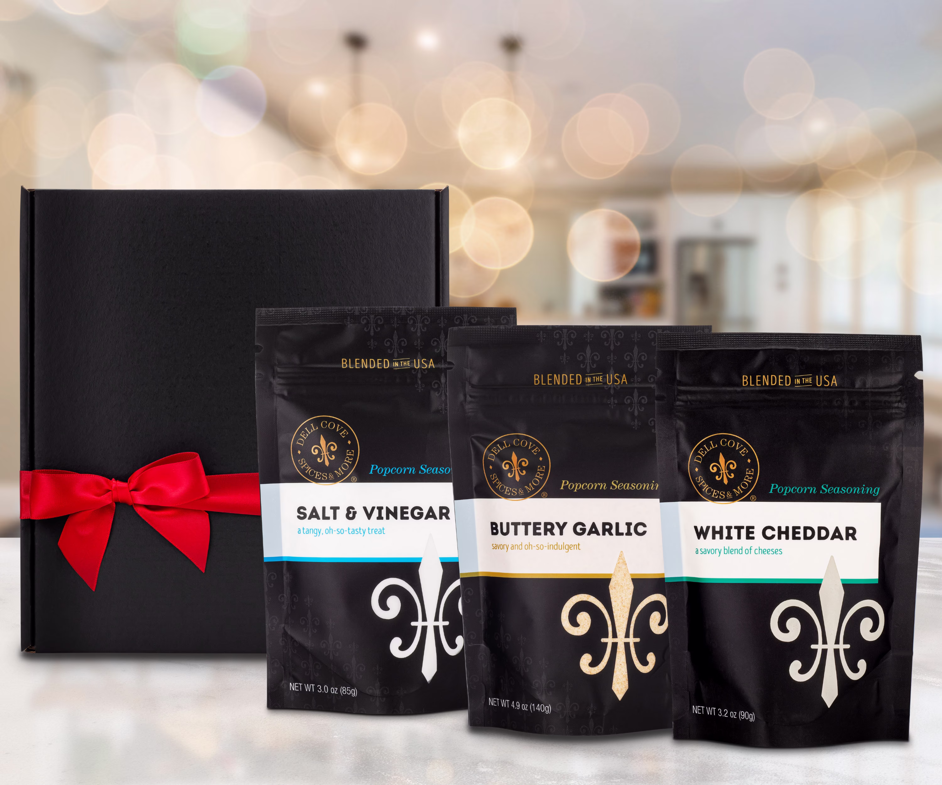 Savory Popcorn & Seasonings Gift Set - Popcorn Seasoning Sampler For Home Theater Movie Night, Employee Gift Gluten Free Dad