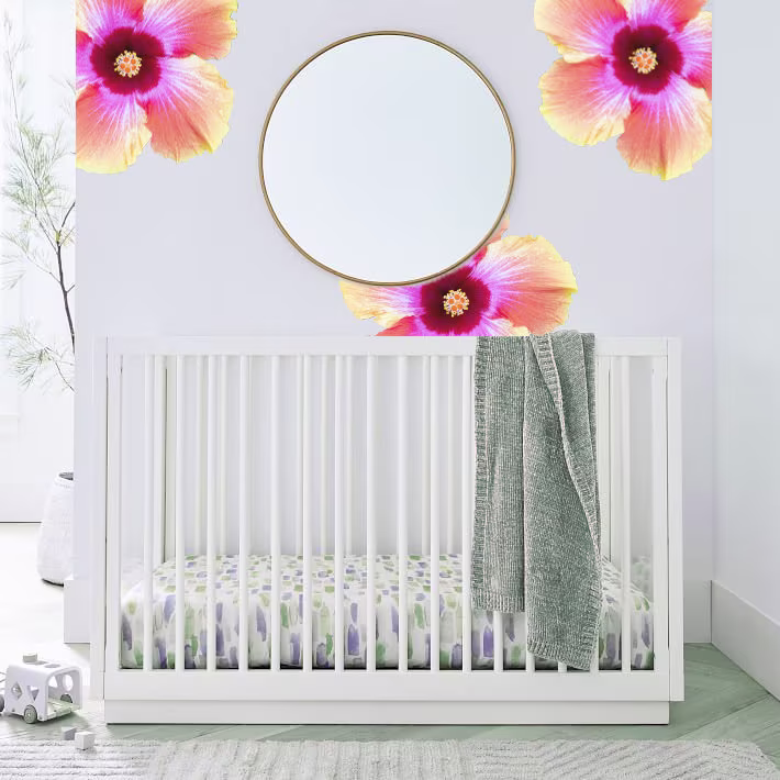 Tropical Flowers For Nursery Wall Decor