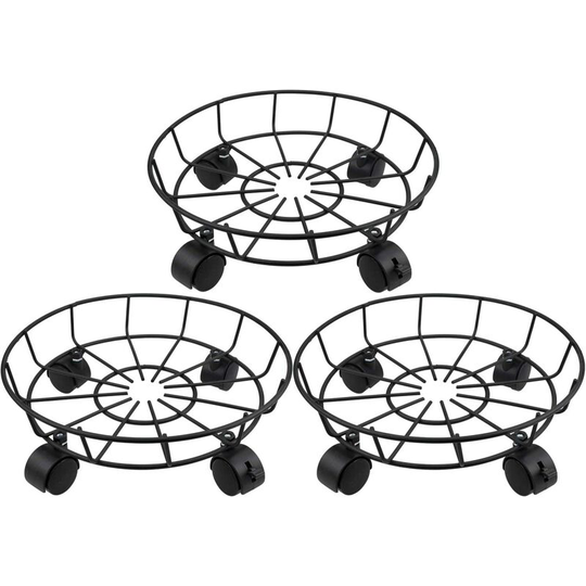 Bearsu - 3 Pcs Plant Caddy Heavy Duty Iron Potted Plant