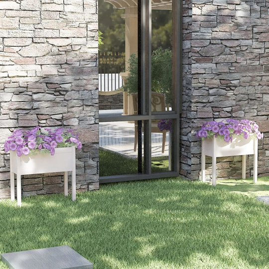 Asupermall - Garden Planters 2 pcs White 70x31x70 cm Solid Pinewood