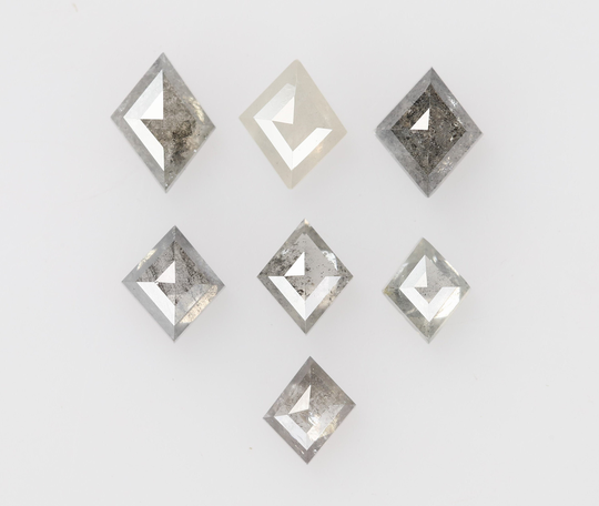 2.15 Ct, 6.1 X 4.5 2.2 Mm, Kite Shape Salt & Pepper Natural Loose Beautiful Diamond, Fancy Antique Diamond Jewelry, Birthstone, R1411