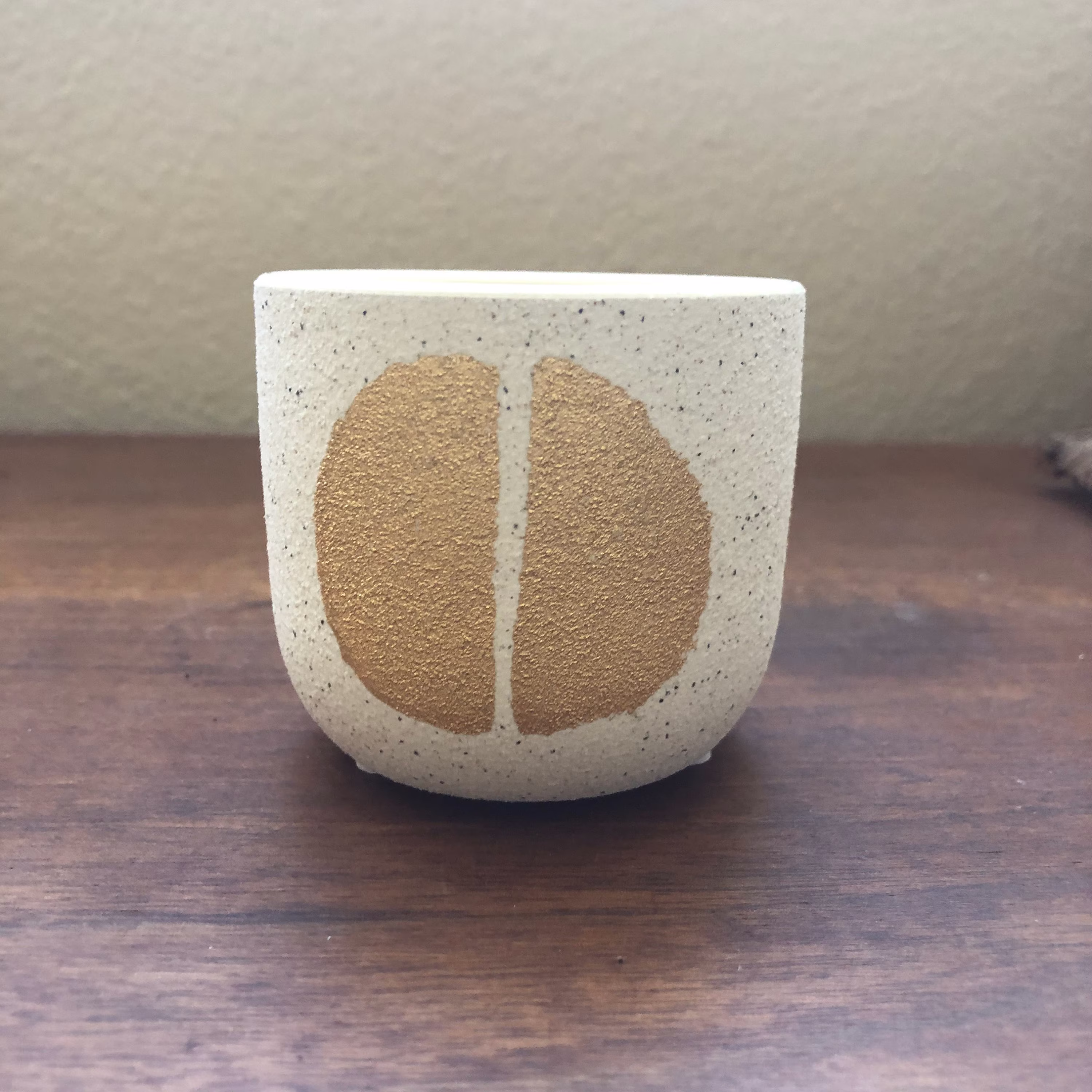 White & Gold Hand Painted 3 Inch Planter