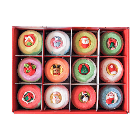 Benobbykids - Bath ball, Christmas bath salt ball set 12 figures, kids bath ball, bath ball gift set, bath surprise, boy birthday gift