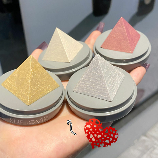 Benobbykids - 4 Pieces,Face Highlighter Palette Kit, Shimmer Glitter Highlight Powder Palette, Natural Nude Shiny Highlight Makeup Illuminator
