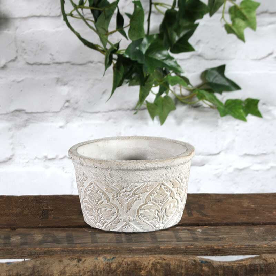Baroque Flowerpot 9cm Small Italian Style Vintage Indoor Planter Flowerpot Ceramic - Fast & Free UK Delivery