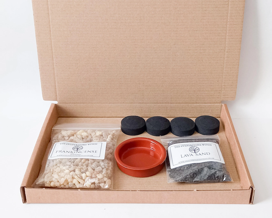 Incense Starter Kit - Witchcraft , Spell Kit, Beginners Solitary, Hedge, Wicca, Casting, Baby Witch, Apothecary Set