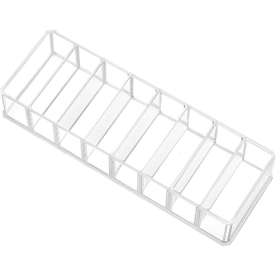 Compact Clear Acrylic Makeup Organizer, 8 Spaces Eyeshadow Storage Organizer for Eyeshadow Palette for Lipstick, Bronzer, Skin Care Cosmetic Display