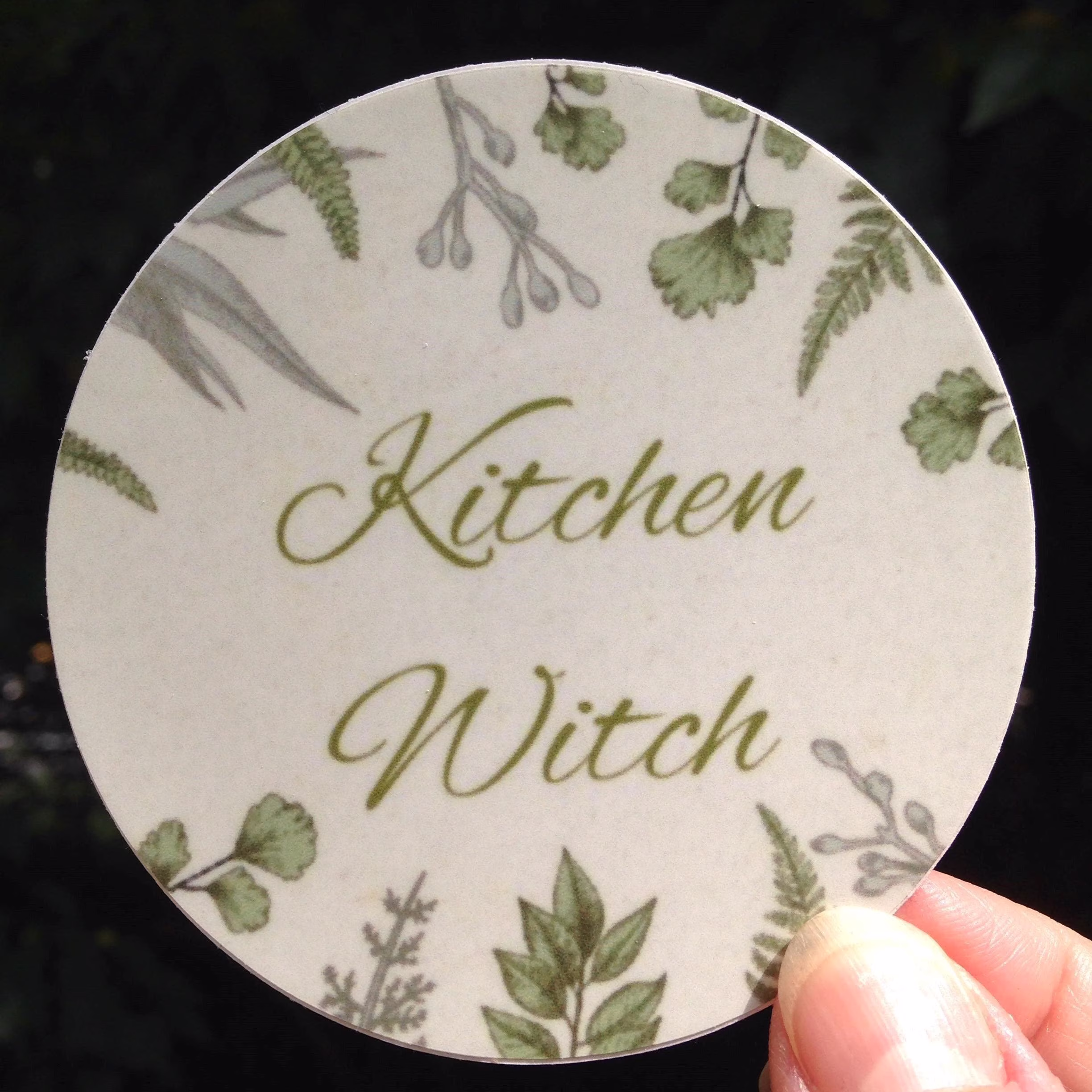 Sticker Kitchen Witch, Gift Idea For Pagans, Green Witch Sticker, Water Bottle Herbalist Sticker, Witch Laptop Decal