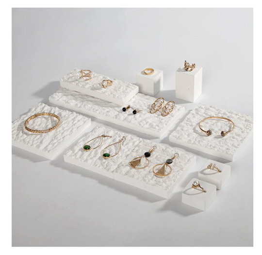 White Rock Soil For Jewelry Display, Display Set, Stand, Organizer, Ring Earring