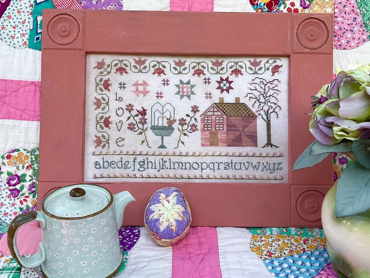 Pansy Patch Quilts & Stitchery ~ Love, Spring At Manor Cross Stitch Pattern