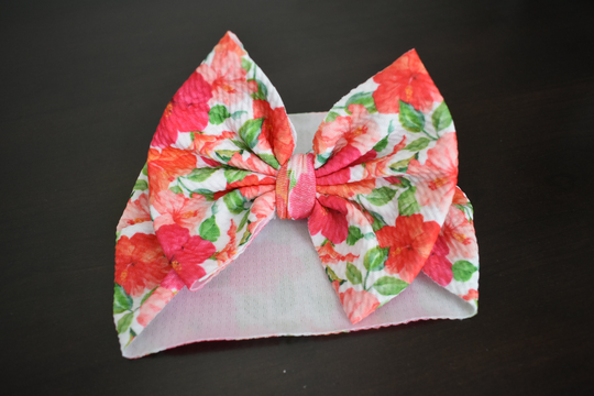 Hibiscus Stretchy Headwrap - Baby Head Wrap; Headband; Newborn Bows; Headwrap; Big Bows