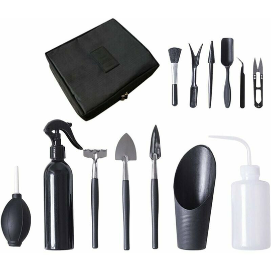 Gardener's Tool Kit Garden Planting Tool Set 14 pcs Bonsai Succulent Transplanting Mini Planting Hand Tools for Indoor Miniature Fairy Garden Plant