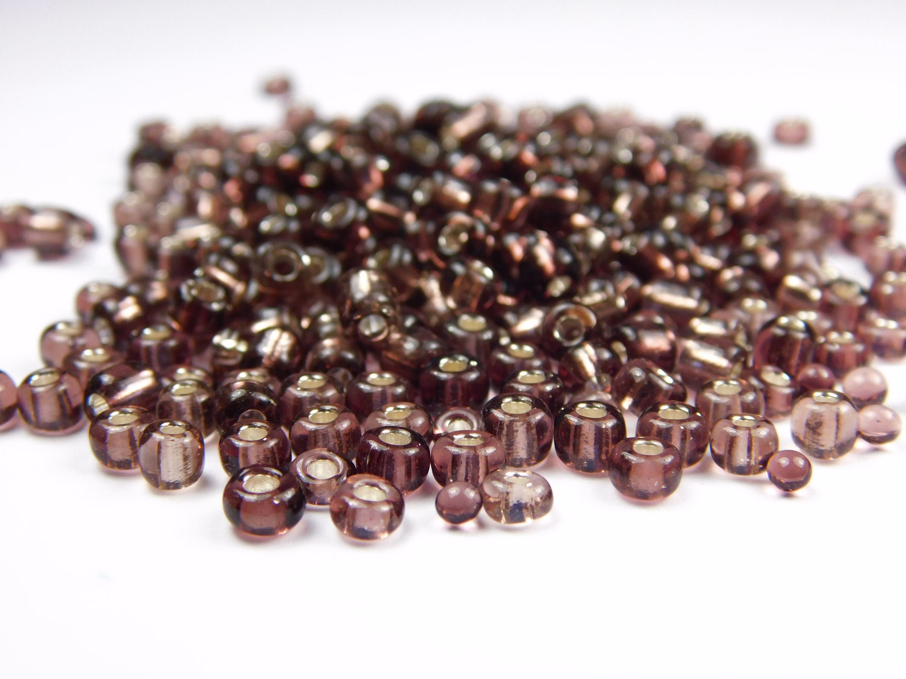 6/0 Seed Beads - Silver Lined Amethyst Purple Glass Jewelry Supplies Making