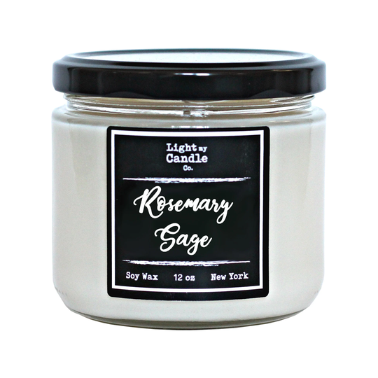 Rosemary Sage Scented Soy Wax Candle, Handmade Candles, Vegan, Natural, Clean, Earthy, Garden, Gift For Her, Mom, Spring, Summer