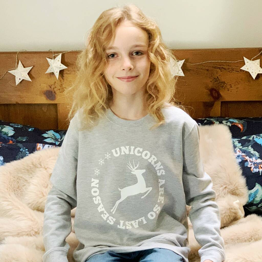 Unicorns Are So Last Season Kids Christmas Jumper