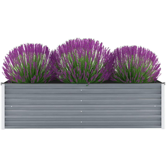 Garden Planter Galvanised Steel 160x40x45 cm Grey