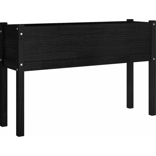 Vidaxl - Garden Planter Black 110x31x70 cm Solid Pinewood Black