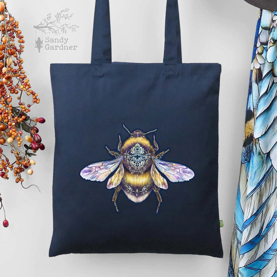 New Premium Quality Organic Honey Bumble Bag, Tote, Insect , Mother Nature Handbag, Wildlife Purse, Ethically Produced