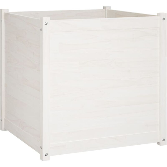 Garden Planter White 70x70x70 cm Solid Pinewood Vidaxl White