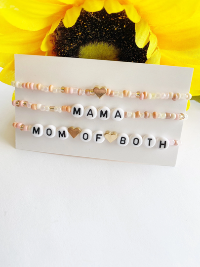 stacking Bracelets/Bracelet Set Seed Bead Mama Boy Mom Girl Of Both Gift For Her