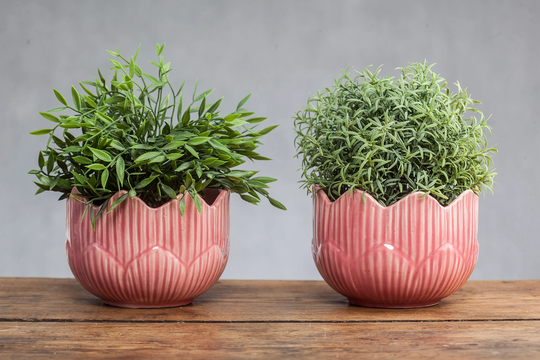 Set Of 2 Vintage Ceramic Pink Flower Pots, Made in Sweden, Planter, Scandinavian Design, Home Decor, Pottery Design