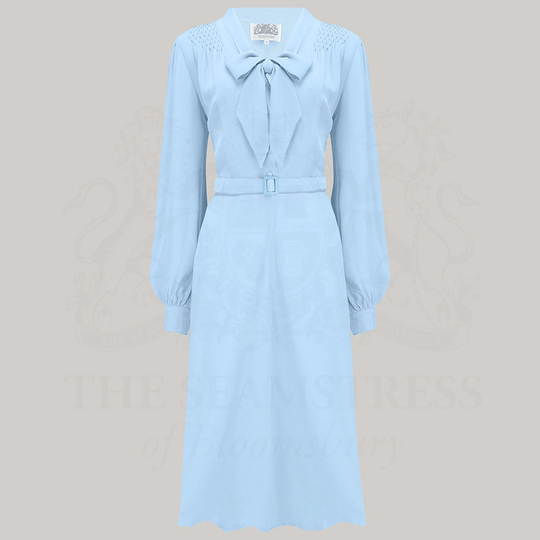 Eva Dress in Powder Blue By The Seamstress Of Bloomsbury | Authentic 1940S Inspired Designs