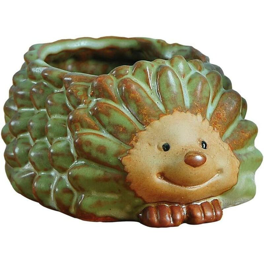 Home Decor Ceramic Flowerpot Little Hedgehog Creative Cute Animal Shaped Little Hedgehog Flowerpot Handmade Craft Decoration