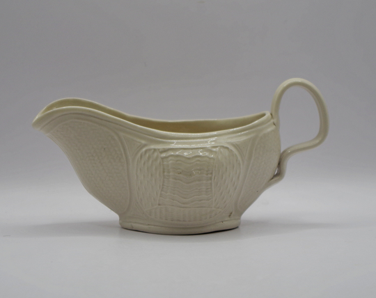 Codee1Um Rare Staffordshire White Salt Glazed Stoneware C1750 Sauce Boat