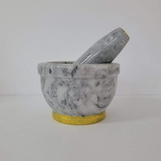 Marble Mortar & Pestle, Hand Colored Stone