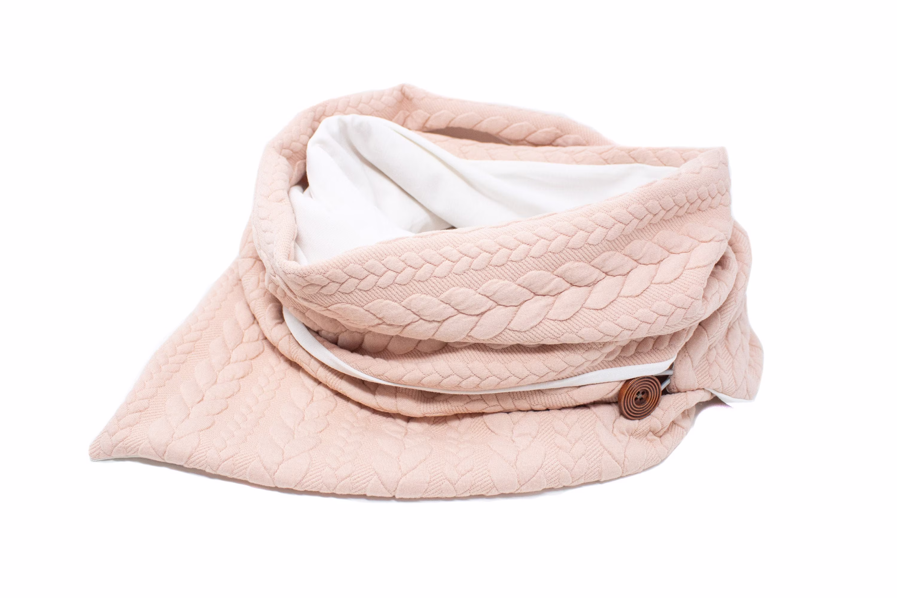 Boho, Bohemian, Women's Wrap Scarf, Powder Pink, Triangular Neckerchief, Neckerchiefs, White/Rose