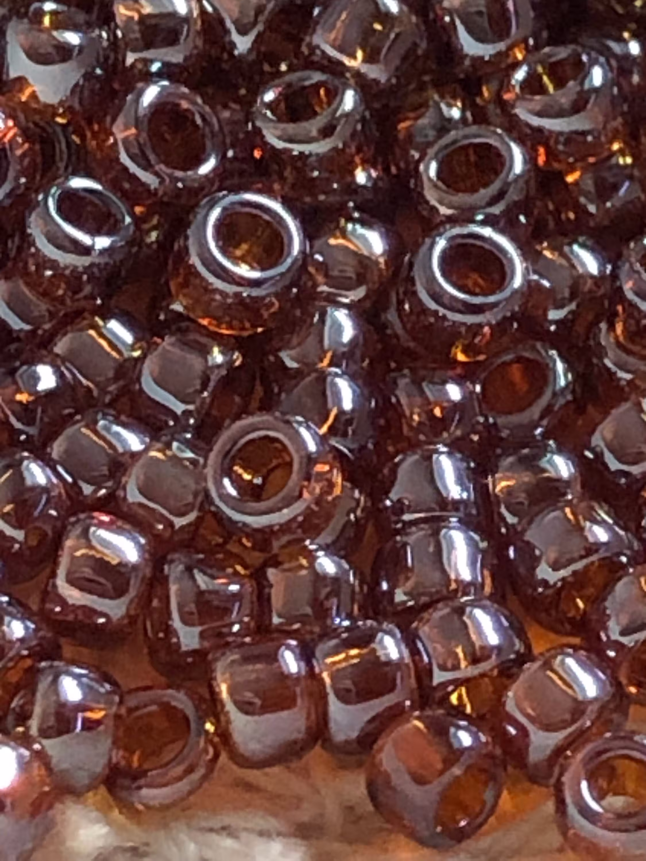 New Toho Round Seed Beads, 8/0, Transparent - Lustered Smoky Topaz, | Tr-08-114, Qty 20 Grams, 3mm Beads