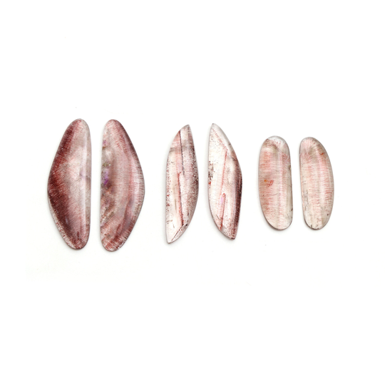 Natural Sagentic Quartz Smooth Organic Loose Gemstone, 10x28 Mm To 13x40 Mm, Super Seven, Jewelry, Gift For Women, Set Of 6 Pieces