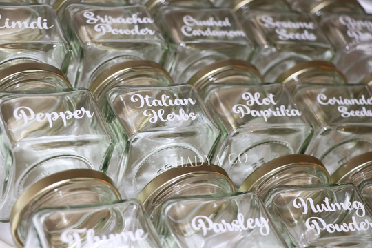Spice & Herbs Jars - Personalised | Kitchen Storage Sweet Jam Baking Mrs Hinch