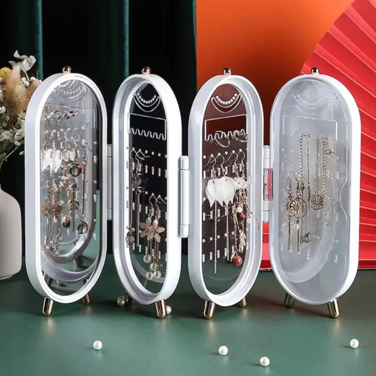Beautiful Jewelry Organizer Storage Box, Foldable Necklace, Earring Ring Holder, Box