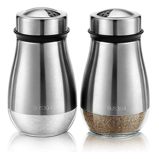 2pcs Salt And Pepper Shakers - Salt Shaker With Adjustable Pour Holes