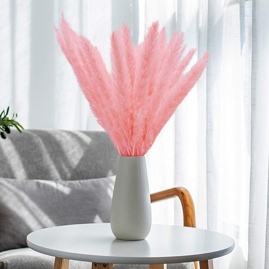 Betterlifegb - 30pcs Natural Pampa Grass, Small Phragmites Communis Bouquet Of Flowers Secured For Home Decor Home Wedding Hotel Table Room