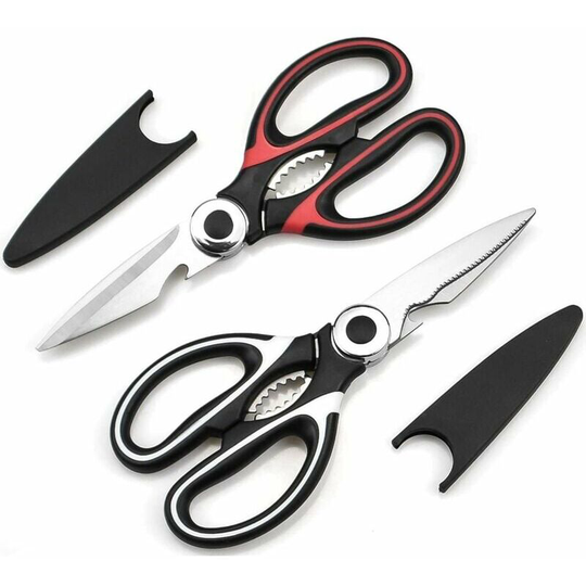 Pieces Kitchen Scissors, Heavy Duty Kitchen Scissors, Multipurpose Scissors with Lid for Chicken Fish Vegetables and BBQ