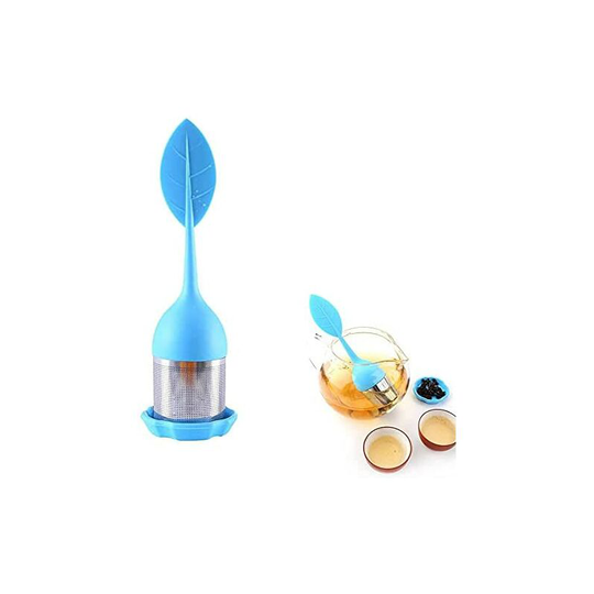 Stainless Steel Tea Infuser, Super Small Mesh Infusers for Loose Tea Mesh Strainer Drip Tray Included, Perfect Tea Balls Tea Strainers (Blue)