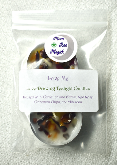 Love-Drawing Tea Light Candles "Love Me