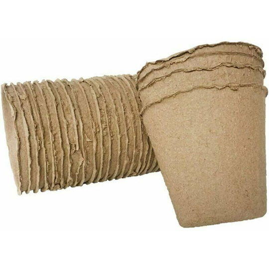Briday - 100 Pack Biodegradable Brown Garden Planter Pots