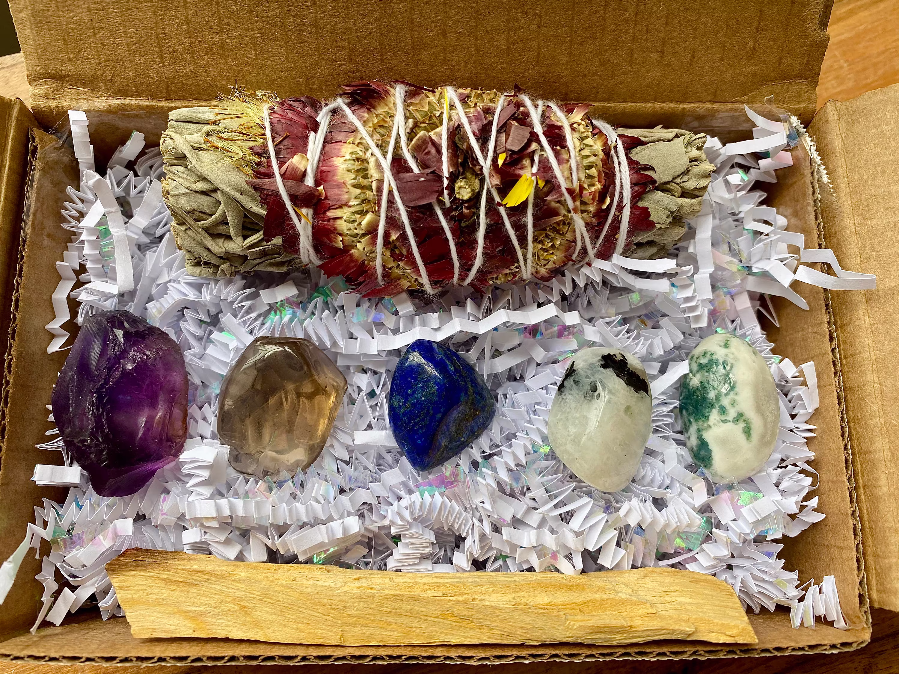 Virgo Crystal Kit, Zodiac Gift Set, Astrology Box, Smudging Kit