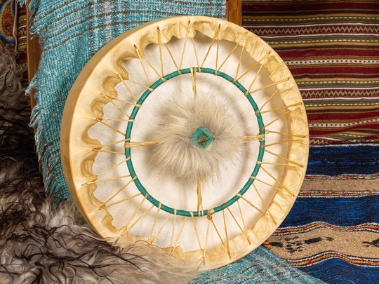 Personal Power Shamanic Drum, Reindeer With Dragonstone Crystal, Custom Made