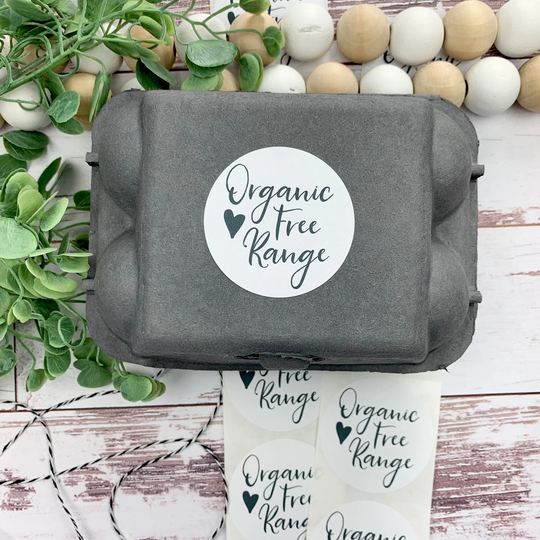 Organic Free Range Egg Carton Sticker- Fresh Eggs - Sticker Backyard Chickens Chicken Lover Gift Idea Stocking Stuffer