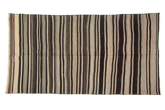 Organic Wool Goat Hair Kilim Rug, 5'9x10'7 Ft, Turkish Kilim, Vintage Neutral, Minimalist Contemporary, Entryway 6556