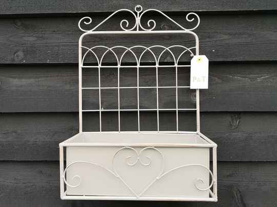 Great Offer Metal Wall Planter Flower Pot Vintage Grey Finish