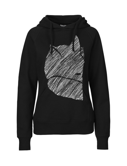 striped Fox Organic & Fair Trade Ladies Hoodie Black