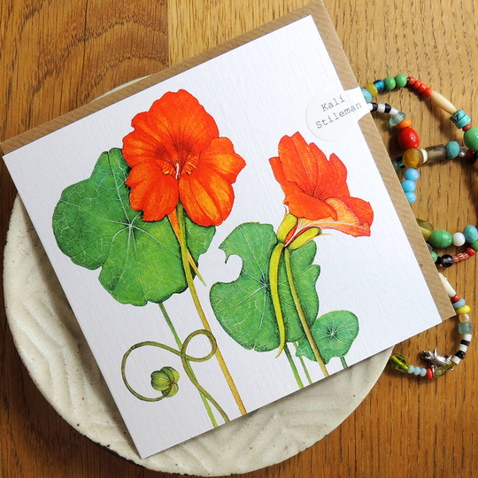 Nasturtium Greetings Card