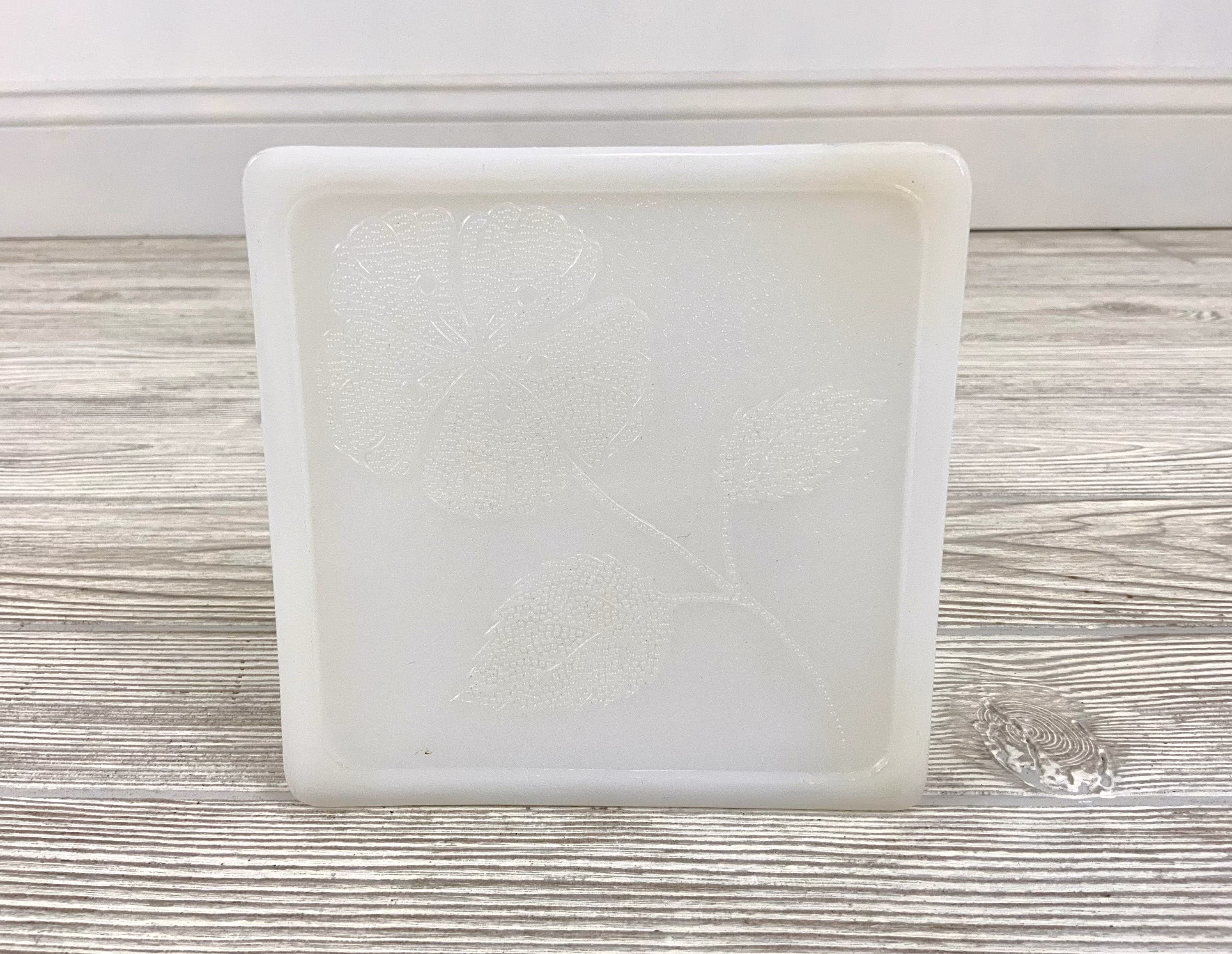Vintage Mckee Glassbake Trivet; Poppy Tile; White Milk Glass Whit Hibiscus Tile | Mae