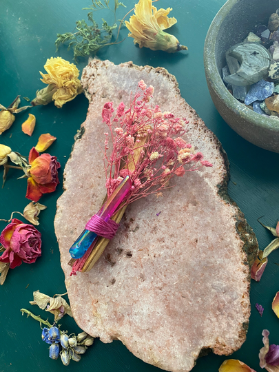 Smudge Stick Bundle With Palo Santo & Aura Quartz Crystal